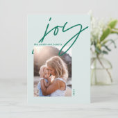 Cartes Pour Fêtes Annuelles minimum moderne 1 script photo joie verte (Debout devant)