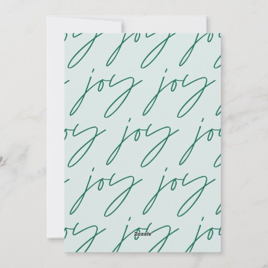 Cartes Pour Fêtes Annuelles minimum moderne 1 script photo joie verte (Dos)