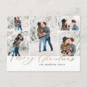 Cartes Pour Fêtes Annuelles Minimum moderne 5 photo Noël élégant script (Devant)