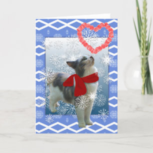 Cartes Pour Fêtes Annuelles Minou de neige, Valentine