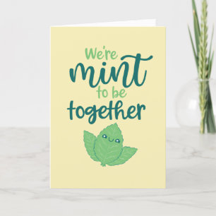 Cartes Pour Fêtes Annuelles Mint To Be Together Herb Pun Funny Valentine's Day