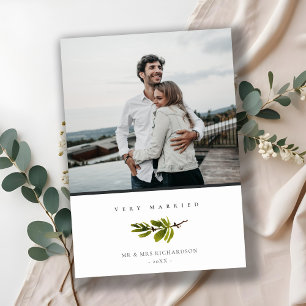 Cartes Pour Fêtes Annuelles Minuscule branche de pin photo Noël très marié