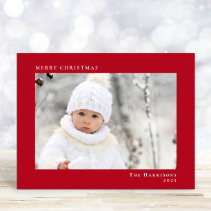 Cartes Pour Fêtes Annuelles Minuscule moderne Joyeux Noël photo rouge