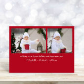 Cartes Pour Fêtes Annuelles Minuscule moderne Joyeux Noël photo rouge