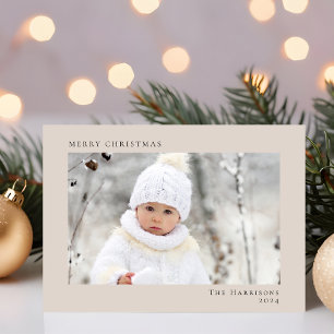 Cartes Pour Fêtes Annuelles Minuscule moderne Joyeux Noël photo Taupe