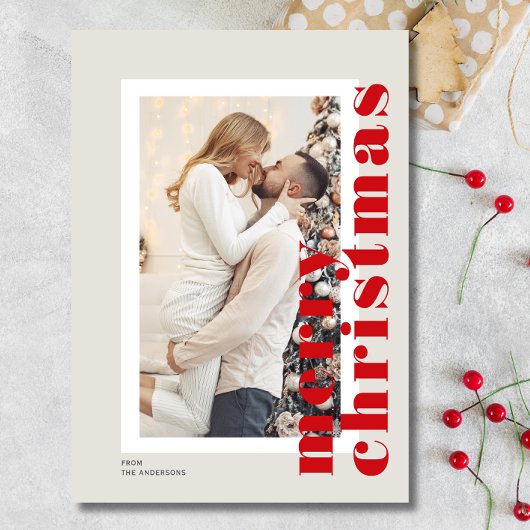 Cartes Pour Fêtes Annuelles Minuscule moderne Joyeux Noël Script photo