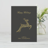 Cartes Pour Fêtes Annuelles Minuscule moderne Moody Chocolat Or Noël (Debout devant)