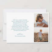 Cartes Pour Fêtes Annuelles Minuscule photo bleue Noël moderne (Dos)