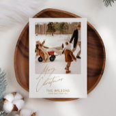 Cartes Pour Fêtes Annuelles Minuscule photo de famille moderne de Noël