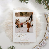 Cartes Pour Fêtes Annuelles Minuscule photo de famille moderne de Noël