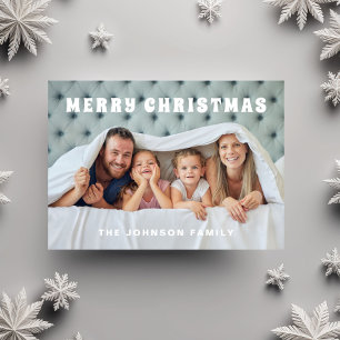 Cartes Pour Fêtes Annuelles Minuscule photo de famille moderne de Noël