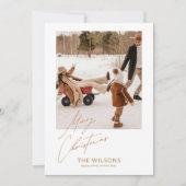 Cartes Pour Fêtes Annuelles Minuscule photo de famille moderne de Noël (Devant)