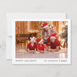 Cartes Pour Fêtes Annuelles Minuscule photo de Noël moderne Portrait de famill