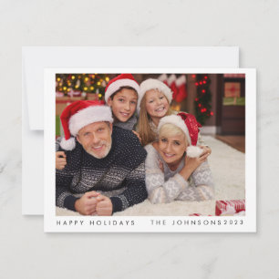 Cartes Pour Fêtes Annuelles Minuscule photo de Noël moderne Portrait de famill