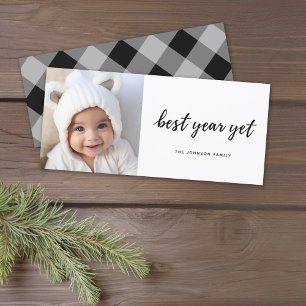 Cartes Pour Fêtes Annuelles Minuscule photo meilleure année mais Noël moderne