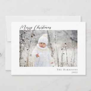 Cartes Pour Fêtes Annuelles Minuscule photo moderne de Noël Joyeux