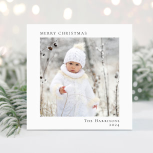 Cartes Pour Fêtes Annuelles Minuscule photo moderne de Noël Joyeux