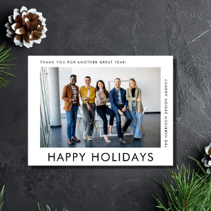 Cartes Pour Fêtes Annuelles Minuscule photo moderne Noël d'entreprise