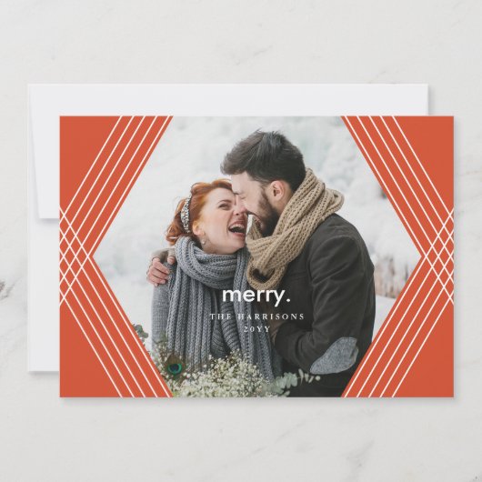 Cartes Pour Fêtes Annuelles Mise au point festive | 5x7 Horizontal Orange | (Devant)