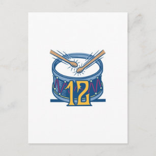 Cartes Pour Fêtes Annuelles Mise en tambour de douze batteurs