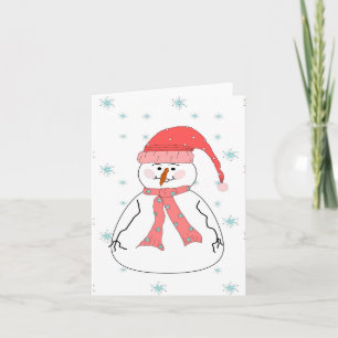 Cartes Pour Fêtes Annuelles Misses Snowman neige l'art primitif Whimsical