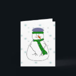 Cartes Pour Fêtes Annuelles Mister Snowman neige Whimsical Primitive Art<br><div class="desc">Un joyeux Mister Snowman se tient dans la neige et sourit aux gens qui passent. Ce design de carte serait parfait pour presque toutes les occasions que vous voulez envoyer un sourire à la façon de quelqu'un. Ajoutez du texte et faites-le pour une occasion spéciale comme Noël ou Anniversaire.</div>