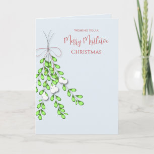 Cartes Pour Fêtes Annuelles Mistletoe de Noël simple minimaliste