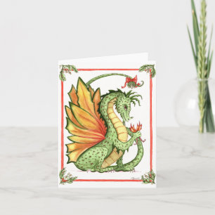 Cartes Pour Fêtes Annuelles Mistletoe Dragon