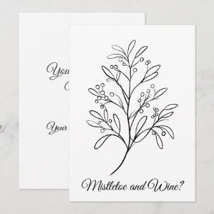 Cartes Pour Fêtes Annuelles Mistletoe et vin, votre place ou la mienne ?