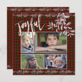 Cartes Pour Fêtes Annuelles Mistletoe gris rouge vert Noël Joyeux (Devant / Derrière)