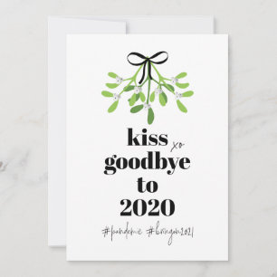 Cartes Pour Fêtes Annuelles Mistletoe Kiss Adieu à 2020 Do-Over Humour drôle