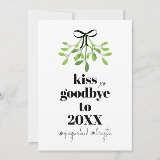 Cartes Pour Fêtes Annuelles Mistletoe Kiss Adieu Greener Do Over Funny Humour (Devant)