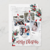 Cartes Pour Fêtes Annuelles Mistletoe Rustic Birch Noël 4 Vacances photo (Devant / Derrière)