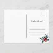 Cartes Pour Fêtes Annuelles Mistletoe Rustic Birch Noël 4 Vacances photo (Dos)