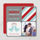 Cartes Pour Fêtes Annuelles Mistletoes Embrassant Des Poussins M. Et Mme Maria (Devant / Derrière)