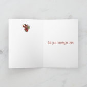 Cartes Pour Fêtes Annuelles Mitaine de Noël avec renard mignon (Intérieur)