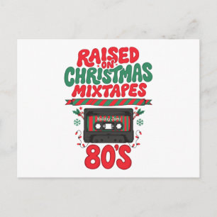 Cartes Pour Fêtes Annuelles Mixtapes de Noël des années 80 Cassette Rétro