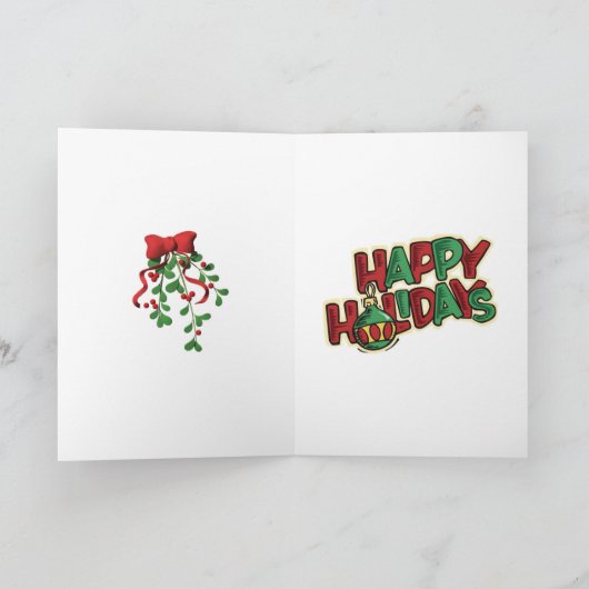 Cartes Pour Fêtes Annuelles Mme Claus embrassant Père Noël Card (Intérieur)