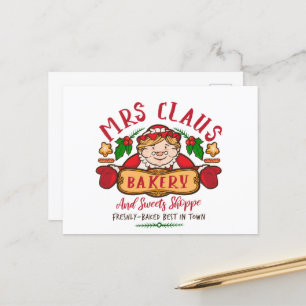 Cartes Pour Fêtes Annuelles Mme Claus Noël Pôle Nord boulangerie