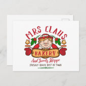 Cartes Pour Fêtes Annuelles Mme Claus Noël Pôle Nord boulangerie (Devant / Derrière)