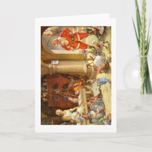 Cartes Pour Fêtes Annuelles Mme Claus & Santas Elves cuire des cookies de Noël (Devant)