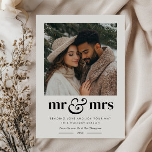 Cartes Pour Fêtes Annuelles Mme et Mme Holiday Heart Photo