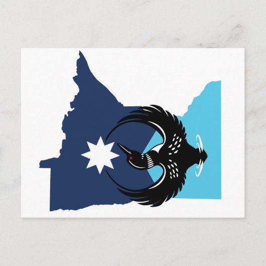 Cartes Pour Fêtes Annuelles MN Loon Rising - MN State flag (Devant)