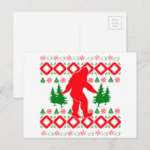Cartes Pour Fêtes Annuelles Moche Xmas Bigfoot (Devant / Derrière)