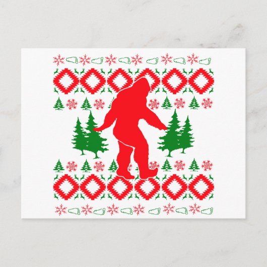 Cartes Pour Fêtes Annuelles Moche Xmas Bigfoot (Devant)