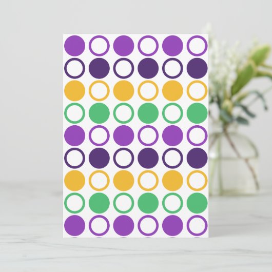 Cartes Pour Fêtes Annuelles Mod Mardi Gras Points (Debout devant)