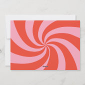 Cartes Pour Fêtes Annuelles Mod Wavy Retro rose rouge photo de Noël (Dos)