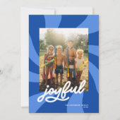 Cartes Pour Fêtes Annuelles Mod Wavy Retro Super couleur photo Cobalt bleu (Devant)