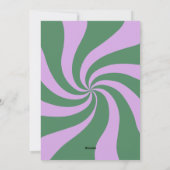 Cartes Pour Fêtes Annuelles Mod Wavy Retro Super couleur photo Lilac + Vert (Dos)