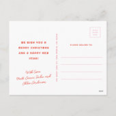 Cartes Pour Fêtes Annuelles Mod Wavy Retro Super Noël rose rouge (Dos)